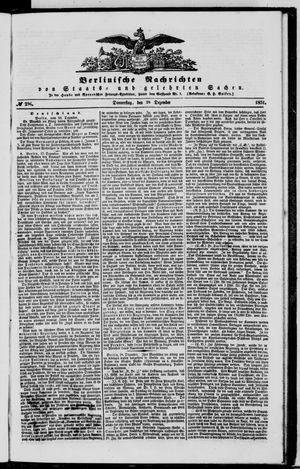 Berlinische Nachrichten von Staats- und gelehrten Sachen vom 18.12.1851