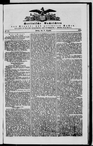Berlinische Nachrichten von Staats- und gelehrten Sachen vom 19.12.1851