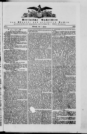 Berlinische Nachrichten von Staats- und gelehrten Sachen vom 07.01.1852