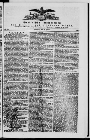 Berlinische Nachrichten von Staats- und gelehrten Sachen vom 26.02.1852