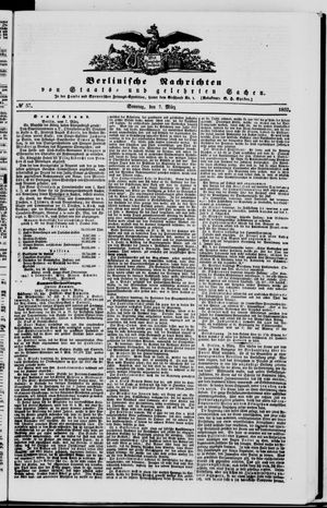 Berlinische Nachrichten von Staats- und gelehrten Sachen vom 07.03.1852