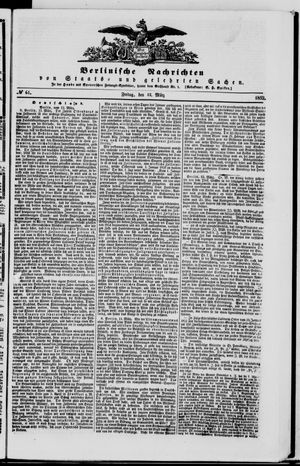 Berlinische Nachrichten von Staats- und gelehrten Sachen vom 12.03.1852