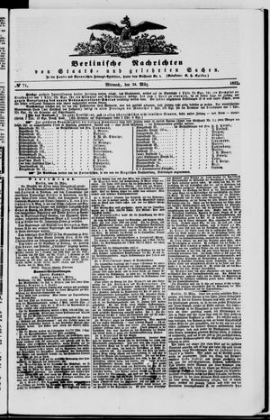 Berlinische Nachrichten von Staats- und gelehrten Sachen vom 24.03.1852