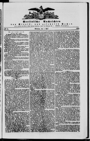 Berlinische Nachrichten von Staats- und gelehrten Sachen on Apr 7, 1852