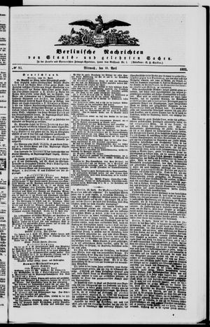 Berlinische Nachrichten von Staats- und gelehrten Sachen vom 21.04.1852