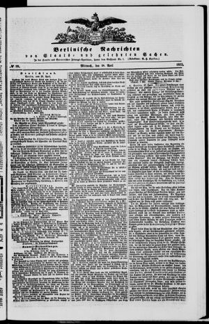 Berlinische Nachrichten von Staats- und gelehrten Sachen on Apr 28, 1852