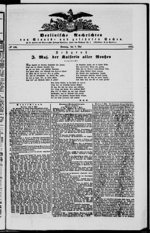 Berlinische Nachrichten von Staats- und gelehrten Sachen vom 09.05.1852