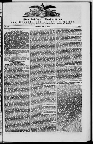 Berlinische Nachrichten von Staats- und gelehrten Sachen vom 12.05.1852