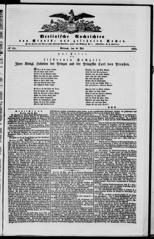 Berlinische Nachrichten von Staats- und gelehrten Sachen on May 26, 1852