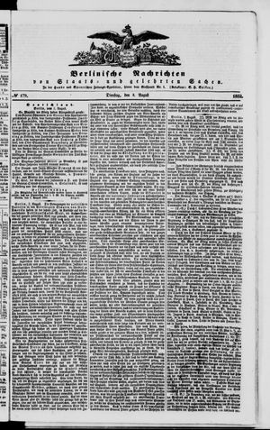 Berlinische Nachrichten von Staats- und gelehrten Sachen vom 03.08.1852