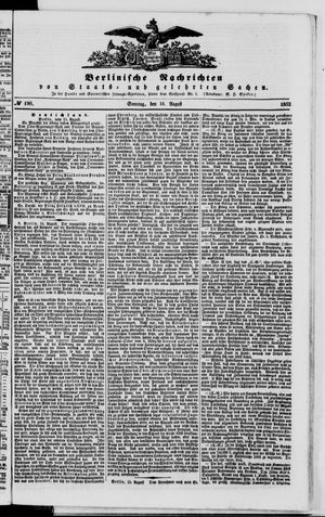 Berlinische Nachrichten von Staats- und gelehrten Sachen vom 15.08.1852