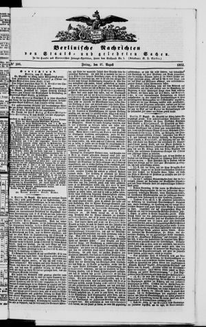 Berlinische Nachrichten von Staats- und gelehrten Sachen on Aug 27, 1852