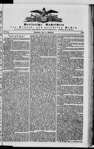 Berlinische Nachrichten von Staats- und gelehrten Sachen vom 11.09.1852