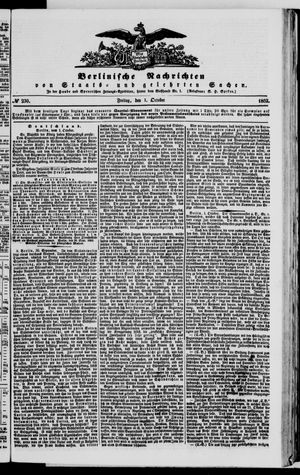 Berlinische Nachrichten von Staats- und gelehrten Sachen vom 01.10.1852