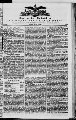 Berlinische Nachrichten von Staats- und gelehrten Sachen vom 05.10.1852