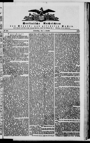 Berlinische Nachrichten von Staats- und gelehrten Sachen on Oct 7, 1852