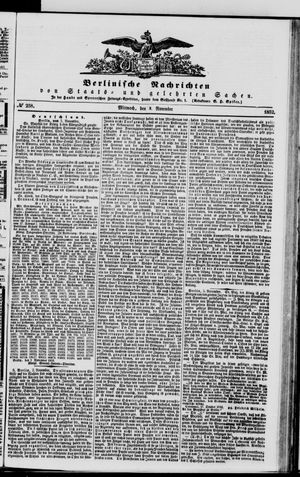 Berlinische Nachrichten von Staats- und gelehrten Sachen on Nov 3, 1852