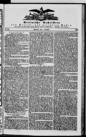 Berlinische Nachrichten von Staats- und gelehrten Sachen vom 01.12.1852