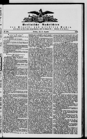 Berlinische Nachrichten von Staats- und gelehrten Sachen vom 21.12.1852