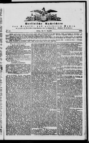 Berlinische Nachrichten von Staats- und gelehrten Sachen vom 31.12.1852
