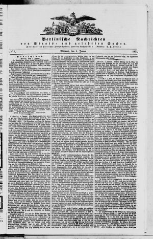 Berlinische Nachrichten von Staats- und gelehrten Sachen vom 05.01.1853