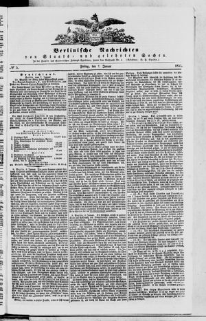 Berlinische Nachrichten von Staats- und gelehrten Sachen vom 07.01.1853