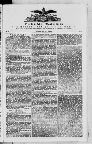 Berlinische Nachrichten von Staats- und gelehrten Sachen vom 11.01.1853