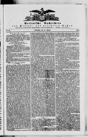 Berlinische Nachrichten von Staats- und gelehrten Sachen vom 13.01.1853