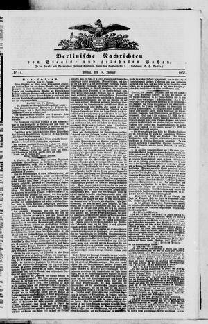 Berlinische Nachrichten von Staats- und gelehrten Sachen vom 14.01.1853