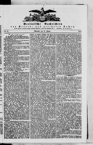 Berlinische Nachrichten von Staats- und gelehrten Sachen vom 19.01.1853