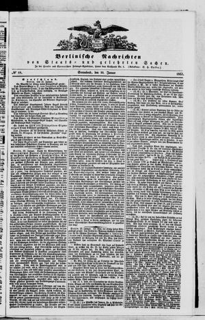 Berlinische Nachrichten von Staats- und gelehrten Sachen vom 22.01.1853