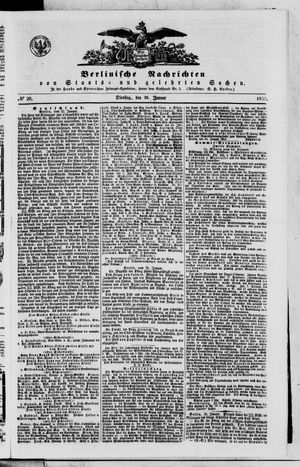 Berlinische Nachrichten von Staats- und gelehrten Sachen vom 25.01.1853