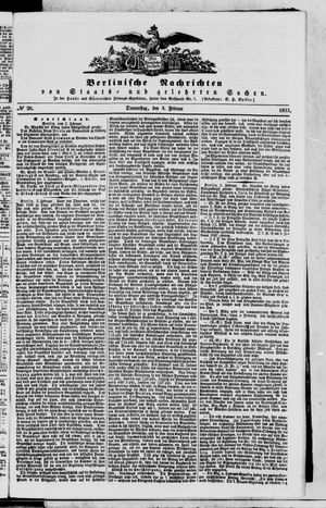 Berlinische Nachrichten von Staats- und gelehrten Sachen vom 03.02.1853