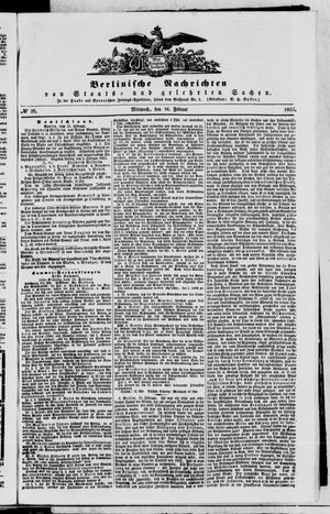 Berlinische Nachrichten von Staats- und gelehrten Sachen vom 16.02.1853