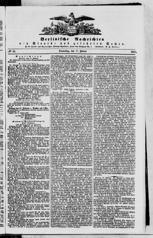 Berlinische Nachrichten von Staats- und gelehrten Sachen vom 17.02.1853