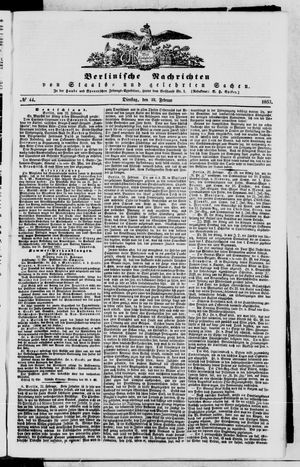 Berlinische Nachrichten von Staats- und gelehrten Sachen vom 22.02.1853