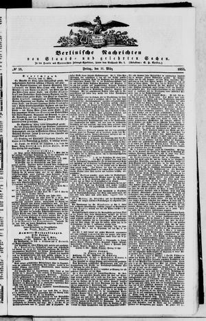 Berlinische Nachrichten von Staats- und gelehrten Sachen vom 11.03.1853