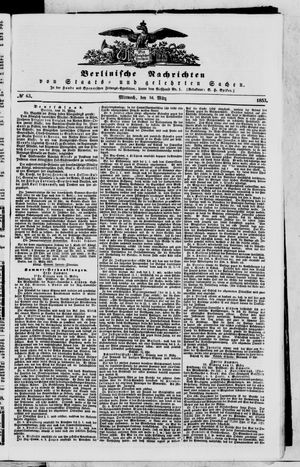 Berlinische Nachrichten von Staats- und gelehrten Sachen vom 16.03.1853
