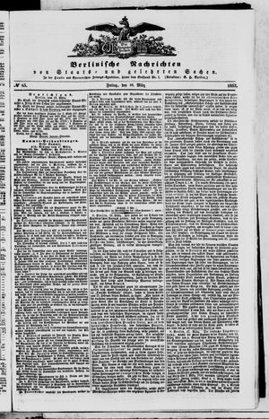 Berlinische Nachrichten von Staats- und gelehrten Sachen vom 18.03.1853