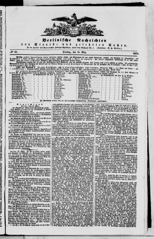 Berlinische Nachrichten von Staats- und gelehrten Sachen on Mar 22, 1853