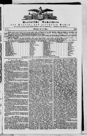 Berlinische Nachrichten von Staats- und gelehrten Sachen vom 30.03.1853