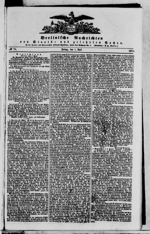 Berlinische Nachrichten von Staats- und gelehrten Sachen vom 01.04.1853
