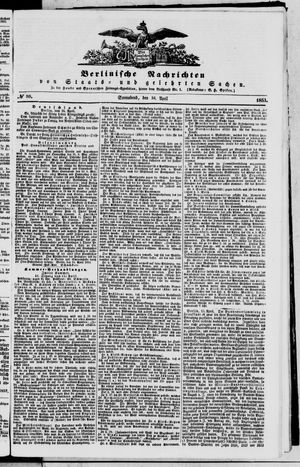 Berlinische Nachrichten von Staats- und gelehrten Sachen vom 16.04.1853