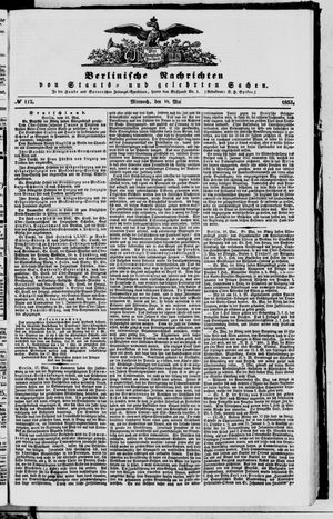 Berlinische Nachrichten von Staats- und gelehrten Sachen vom 18.05.1853