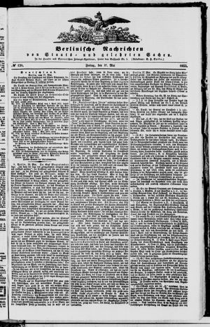 Berlinische Nachrichten von Staats- und gelehrten Sachen on May 27, 1853