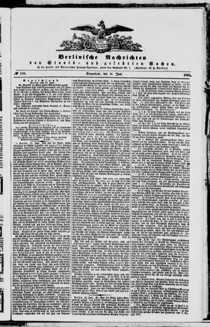 Berlinische Nachrichten von Staats- und gelehrten Sachen vom 18.06.1853