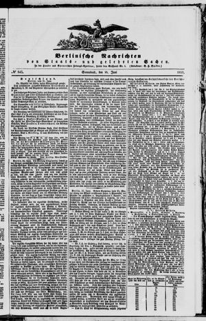 Berlinische Nachrichten von Staats- und gelehrten Sachen vom 25.06.1853