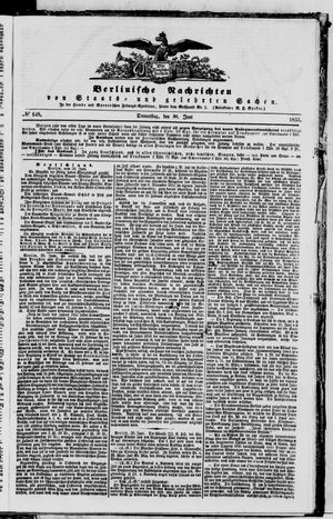 Berlinische Nachrichten von Staats- und gelehrten Sachen vom 30.06.1853
