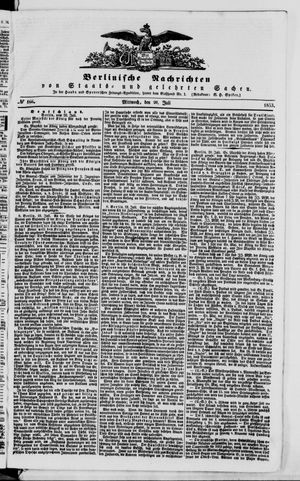 Berlinische Nachrichten von Staats- und gelehrten Sachen vom 20.07.1853