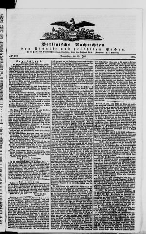 Berlinische Nachrichten von Staats- und gelehrten Sachen vom 28.07.1853